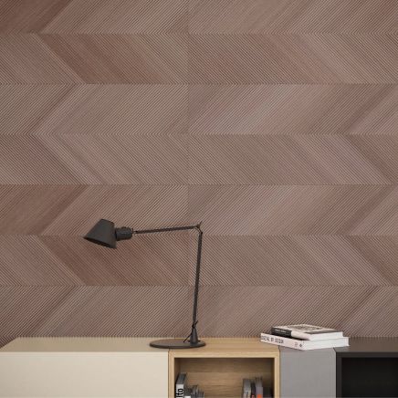 Eddie Marron Chevron Wood Effect Tile - 1200x400mm