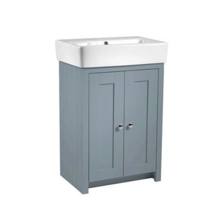 Tavistock Lansdown Mineral Blue Floor Standing Vanity Unit with One Tap Hole Basin 575mm