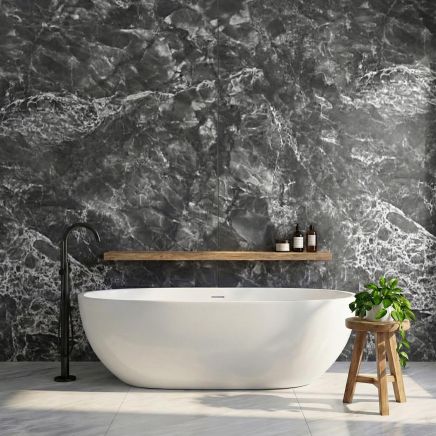 Atlantis Capri Grey Stone Waterproof Tongue & Groove PVC Shower Wall Panel 1000mm