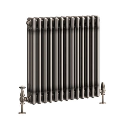 Clement Raw Metal Triple Horizontal Column Radiator - 600x605mm