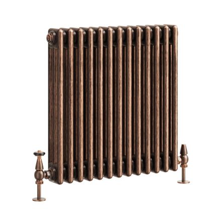 Clement Antique Copper Triple Horizontal Column Radiator - 600x605mm