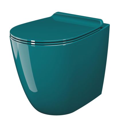 Verity Back to Wall Toilet with CycloFlush in Menta Gloss