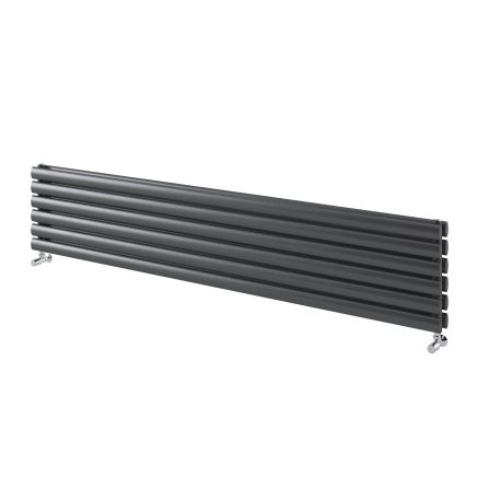 Islington Grey Double Horizontal Radiator - 350x1500mm