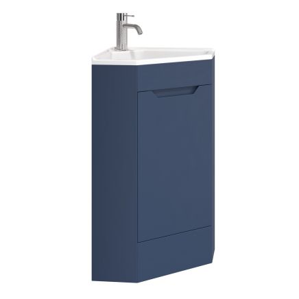 Ellis Royal Blue Floor Standing Corner Vanity Unit 410mm