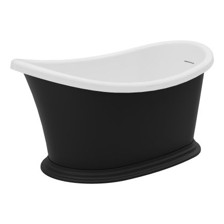 Brampton Matt Black Traditional Small Freestanding Bath 1350x710mm