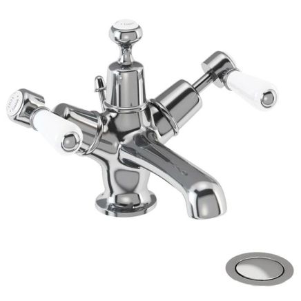 Burlington Kensington Chrome Basin Mixer Tap with Pop-Up Waste