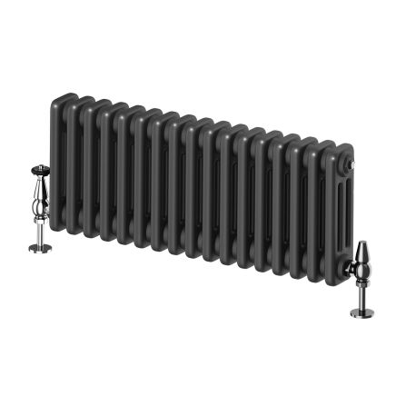 Upton Matt Black Triple Horizontal Column Radiator - 300x785mm