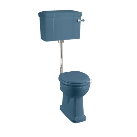Burlington Alaska Blue Low Level Toilet with Soft Close Toilet Seat