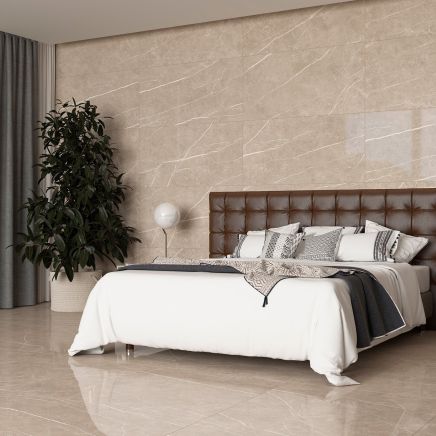 Enigma Greige Polished Porcelain Tile - 1200x600mm