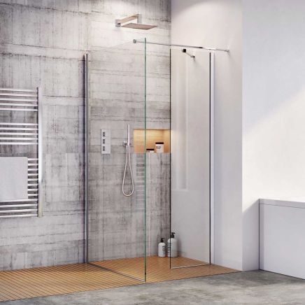 Oxford Chrome Walk-In Wetroom Shower Screen 780mm