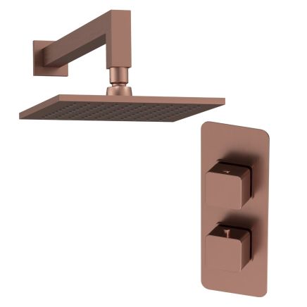 Liva Brushed Bronze Concealed Shower Valve & Fixed Shower Head Pack