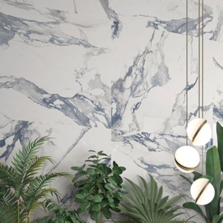 Charlie Blue Marble Gloss Porcelain Tile 900x1800mm