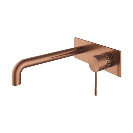 Moray Satin Bronze Knurled Wall Mounted Bath Tap