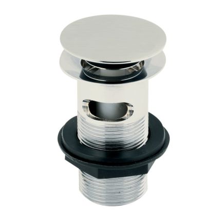 Brushed Nickel Slotted Push Button Basin Waste