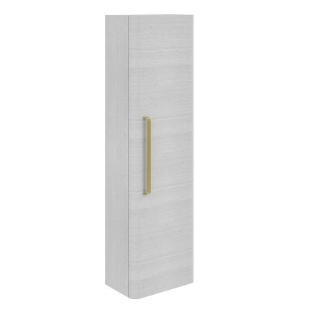 Esk White Wall Mounted Tall Storage Cabinet with Gold Handle