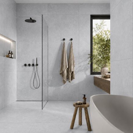 Medusa Grey Matt Stone Effect Tile 900x900mm