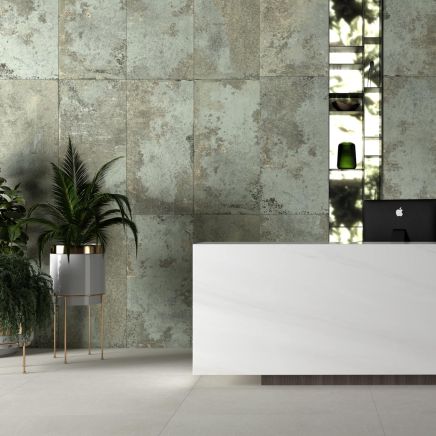 Brunel Green Lappato Porcelain Concrete Tile - 1200x600mm