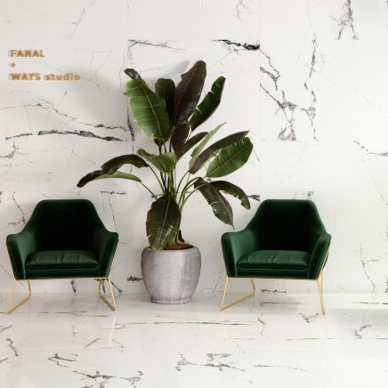 Glacier White Marble Effect Porcelain Tile 1200x600mm