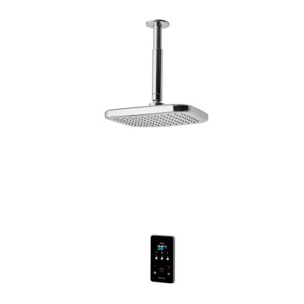 Triton ENVi 9kw Thermostatic Electric Shower with Ceiling Fed Fixed Head - Silver
