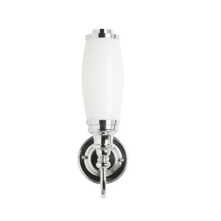 Burlington Ornate Light with Chrome Base & Tube Frosted Glass Shade