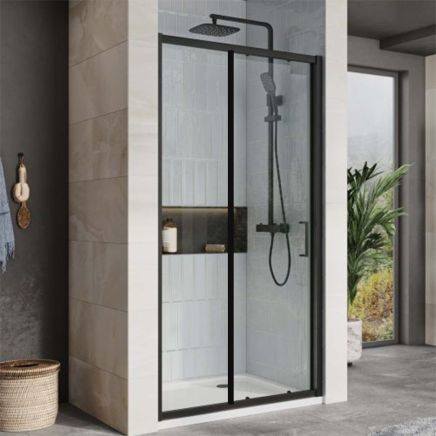 Fabio Black Sliding Shower Door 1200mm