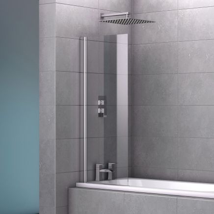 Glyn Chrome Single Frameless Bath Screen