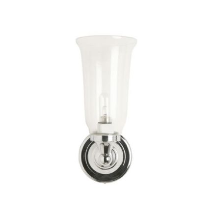 Burlington Round Light with Chrome Base & Clear Glass Vase Shade