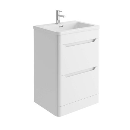 Ellis Floor Standing 500mm Vanity Unit in Matt White