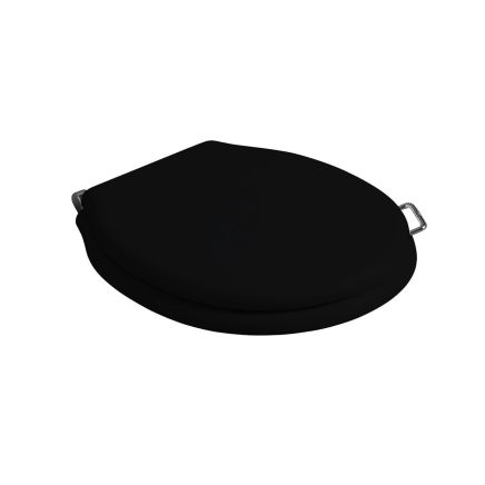 Laine Gloss Black Toilet Seat with Chrome Handle
