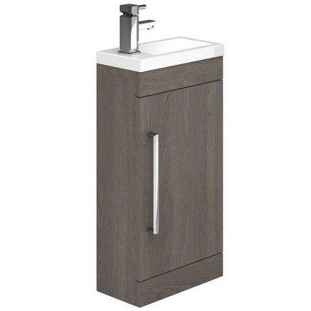 Nante Dark Elm Floor Standing Cloakroom Vanity Unit