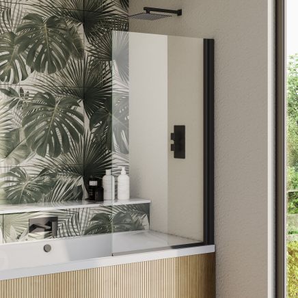 Moxby Black Pivot Single Bath Screen