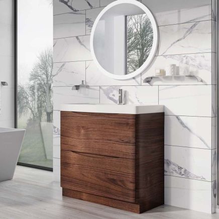 Erin Rosewood Floor Standing Vanity Unit with Resin Basin 900mm
