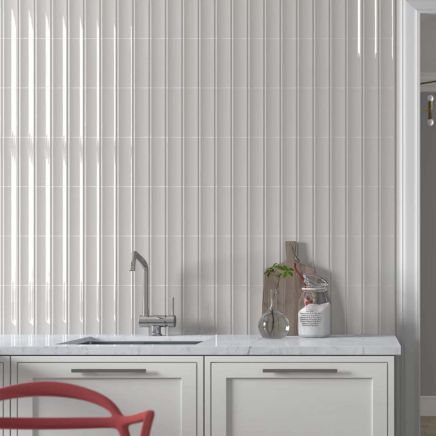 Valencia In Lunar Grey Gloss Ceramic Tile 200x65mm