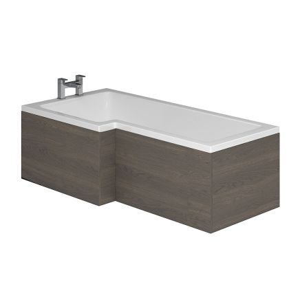 Dark Elm L-Shaped Front Bath Panel 1700mm