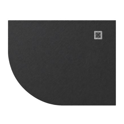 Peoria Black Slate Effect Left Hand Offset Quadrant Shower Tray 1200x900mm