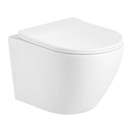Oscar White Short Projection Wall Hung Toilet with Soft Close Seat
