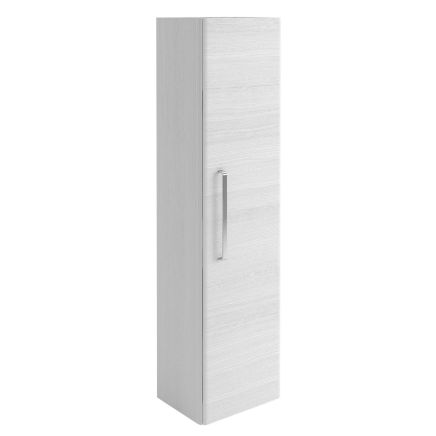 Esk White Wall Mounted Tall Storage Cabinet with Chrome Handle