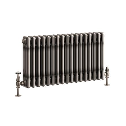 Clement Raw Metal Triple Horizontal Column Radiator - 400x785mm