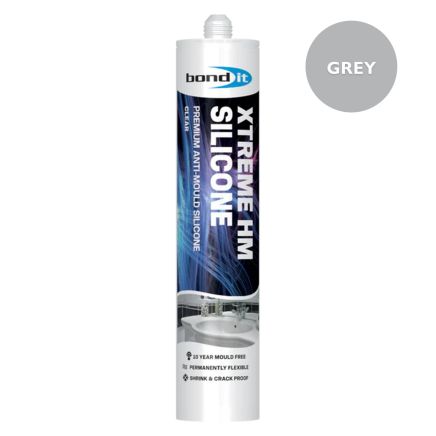 Bond It Xtreme Premium Grade Anti-Mould Silicone Sealant Grey 310ml - BDSANXGR