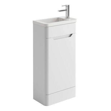 Ellis White Floor Standing Cloakroom Vanity Unit 450mm