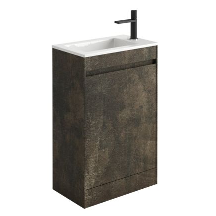 Odion Metallic Floor Standing Cloakroom Vanity Unit with Resin Basin 545mm
