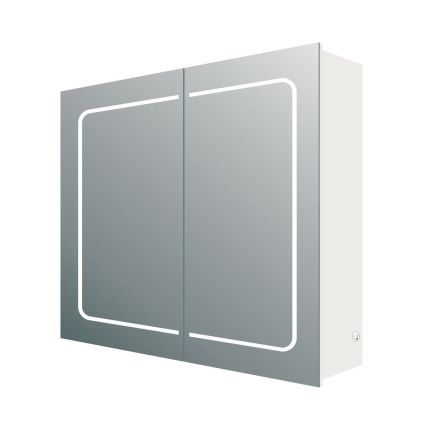Manor Double Door Illuminated LED Mirrored Wall Bathroom Cabinet 660x630mm