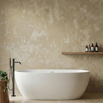 Atlantis Beige Concrete Waterproof PVC Shower Wall Panel 2400x600mm (Pack of 2)