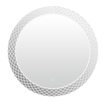 Crystal Round Circle Illuminated LED Heated Bathroom Mirror 800x800mm