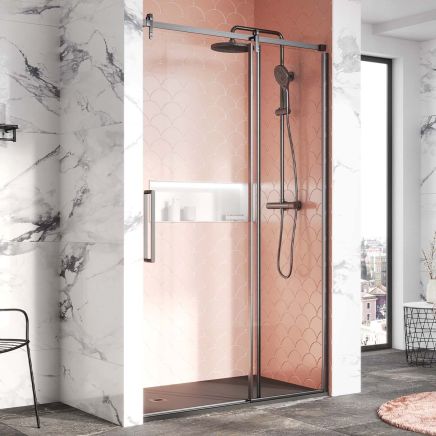 Ryland Gunmetal Sliding Shower Door 1200mm