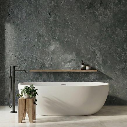 Atlantis Dark Grey Concrete Waterproof PVC Shower Wall Panel 2400x600mm (Pack of 2)