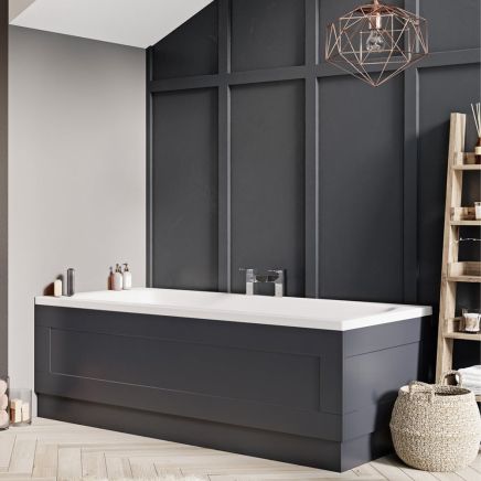 traditional midnight grey front bath panel roomset