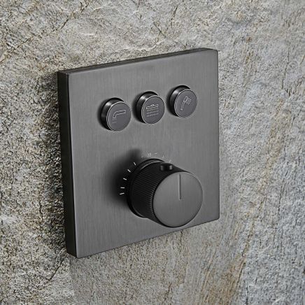 Baylin Gunmetal Triple Outlet Concealed Shower Valve