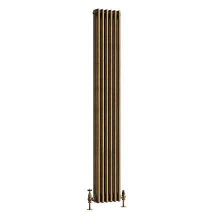 Clement Antique Brass Triple Vertical Column Radiator - 1800x290mm
