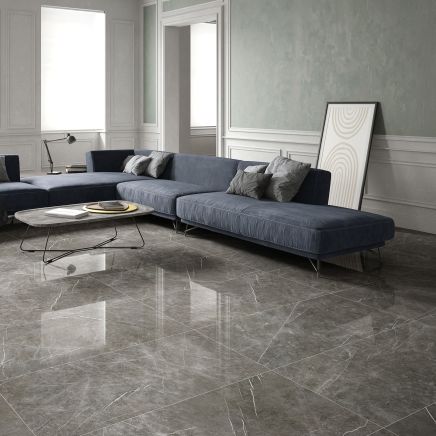 Arcadia Dark Grey Polished Porcelain Tile 600x1200mm